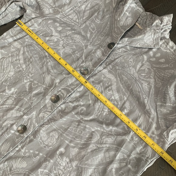 Soft Surroundings Button Paisley Tie 3/4 Sleeve Jacket Top Women's - Size L - Picture 5 of 9